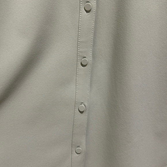 CINQ À SEPT Stacey Gathered Stretch-Crepe Shirt Dress Size 8 Pastel Green - Picture 7 of 8